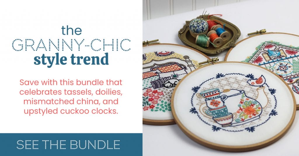 embroidery projects inspired by the granny chic trend