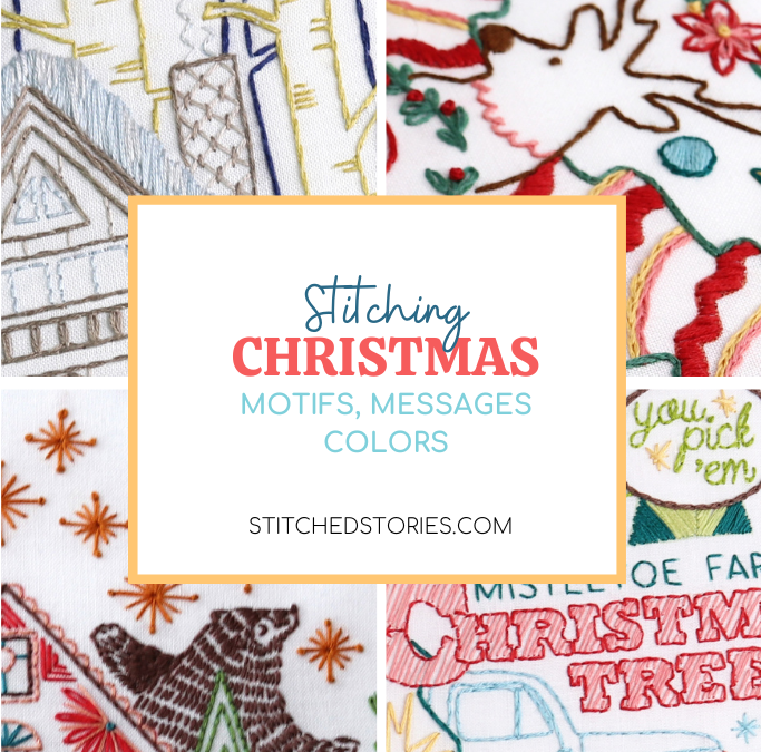 Stitching Christmas motifs, messages and colors