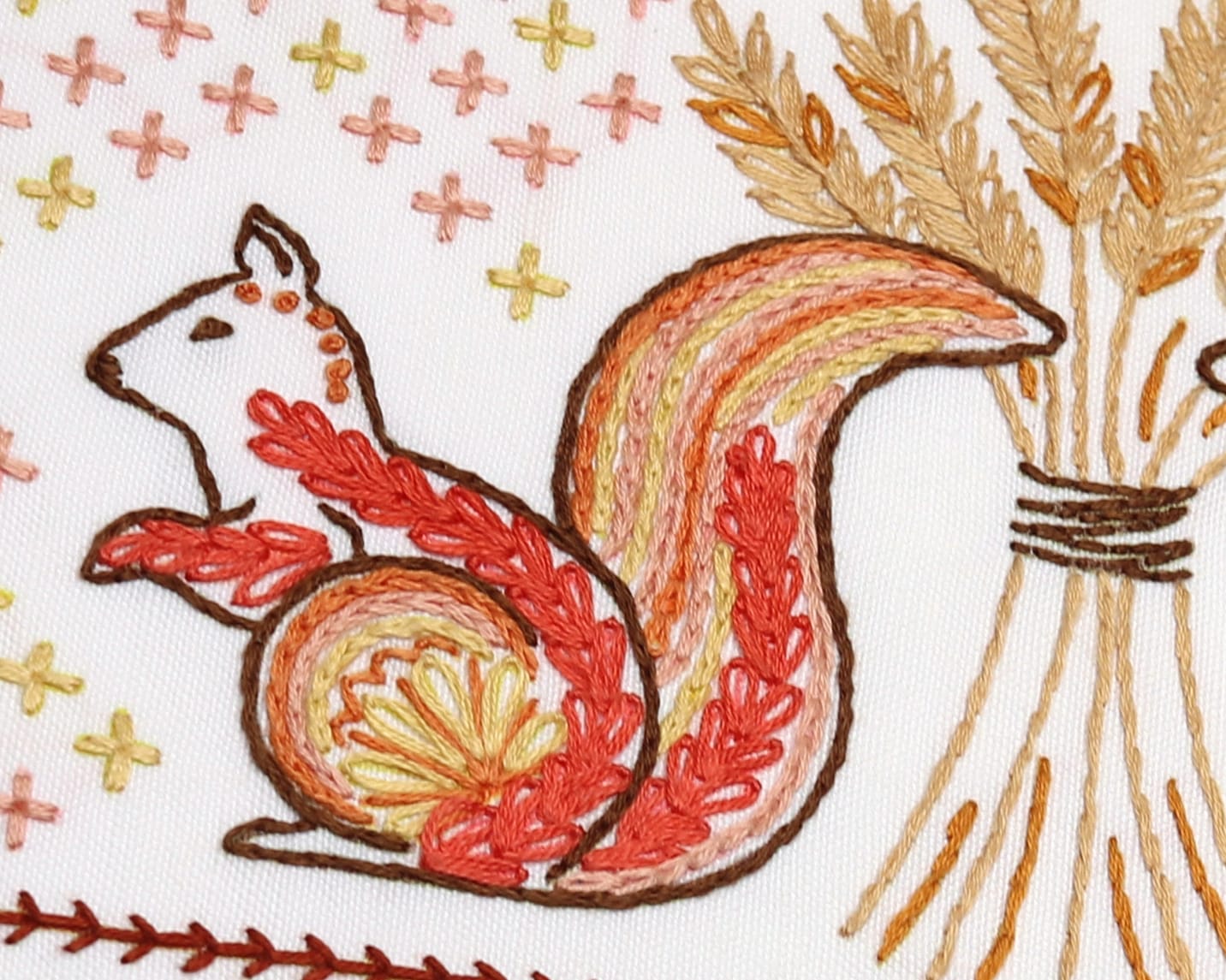 Brightly embroidered squirrel