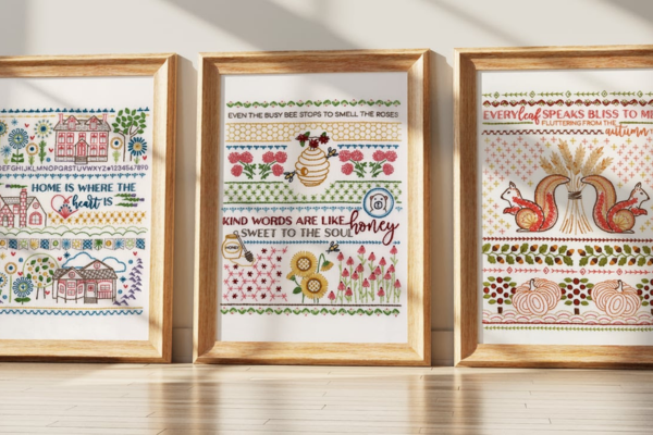 embroidery stitch sampler styles framed