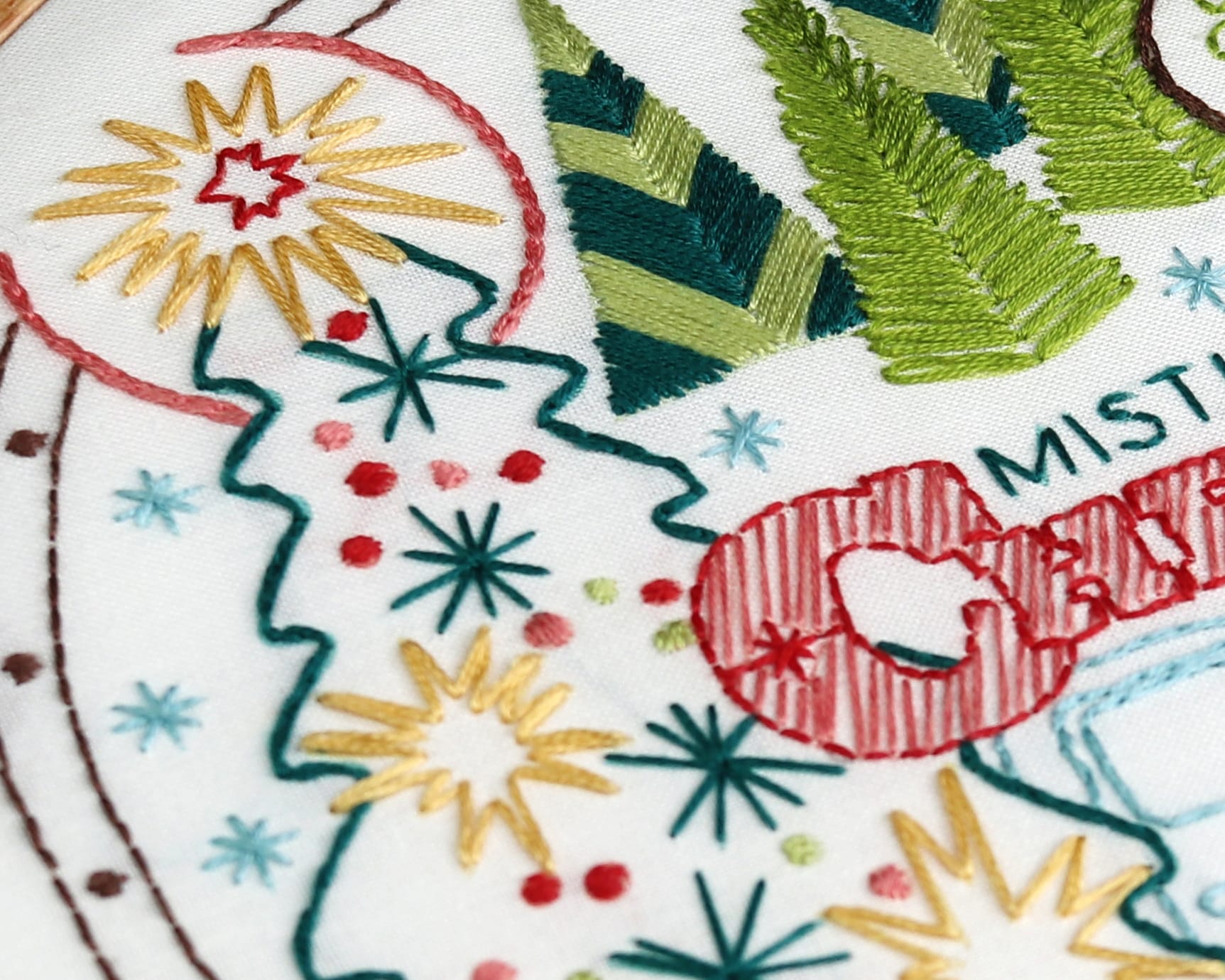 Detail of Christmas embroidery